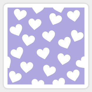 Lilac and white hearts print Sticker